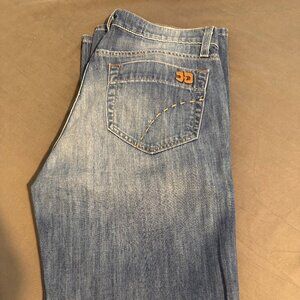 Joe’s Jeans Rebel Fit Medium Wash Denim – Men’s, Distressed Logo Pocket